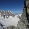 Bruce at the end of the starting traverse on the SW/normal route of the Dent du Géant