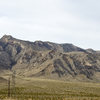 Mormon Mountains as seen from the dirt road on the way there.