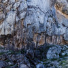 Beautiful slightly overhung streaked wall with half a dozen short routes just 5 minutes up the canyon from the parking area.<br>
<br>
This wall is possibly called "Missionary Wall", if anyone knows for sure, please let me know.