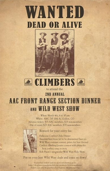 American Alpine Club Front Range Section Dinner and Wild West Show.