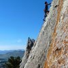 High up on the route and well above the surrounding city. May 2011. 