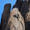 Climbing in the afternoon sun