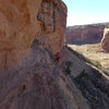 crossing the slabs to reach the hand crack