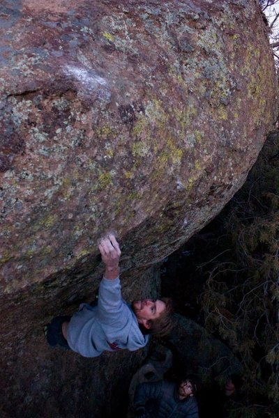 Thomas Maxson on the 1st crux of The Wave.