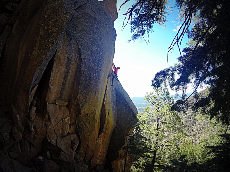 Danny Mauz on an early ascent of Crown Jewel