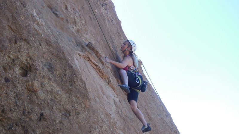 Traversing the headwall.