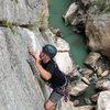 Rob on some route in the Gorge.