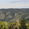 A closed look at the north facing escarpment mounds and blocks of steep rock.