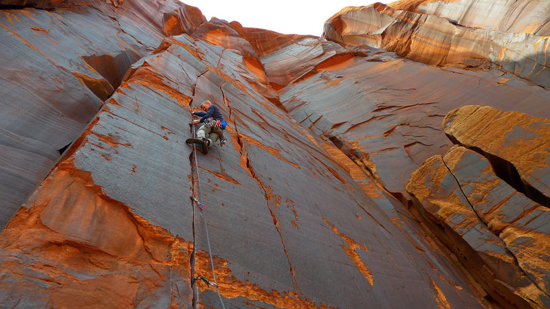 Climber on Casey's Route.