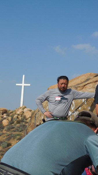 The cross from Joe Brown Boulder.