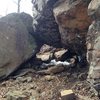 The boulder cave from below