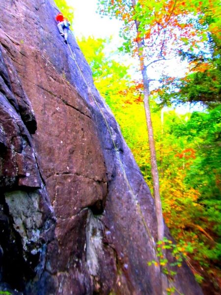 Matt Baer on lead.<br>
<br>
Fall foliage at it's finest: Rocktober!