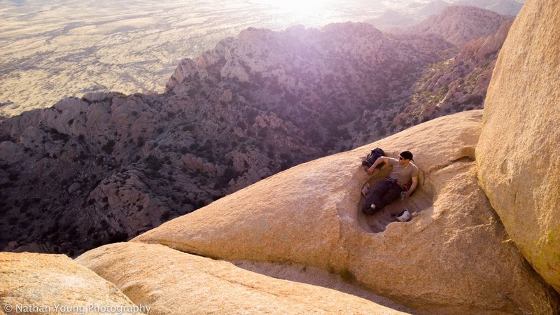 There is this crazy hot tub looking bowl thing at the top.  Make sure to lounge and rest up for the hike down.  