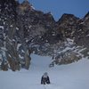 Entering the bottom of the Stuart Glacier Couloir.