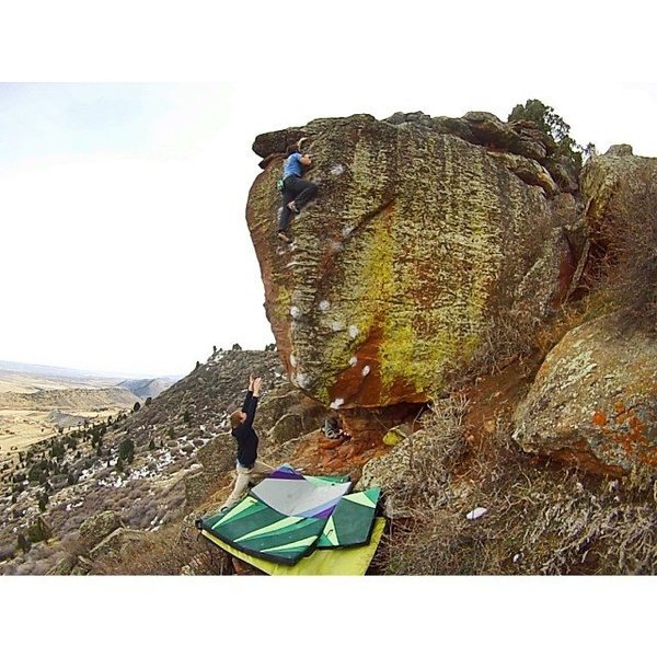 JB grabbing the lip on the second ascent.