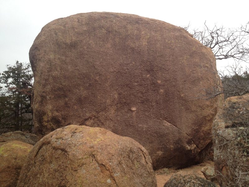 Blank side of Steak Dinner boulder that goes at about V5.