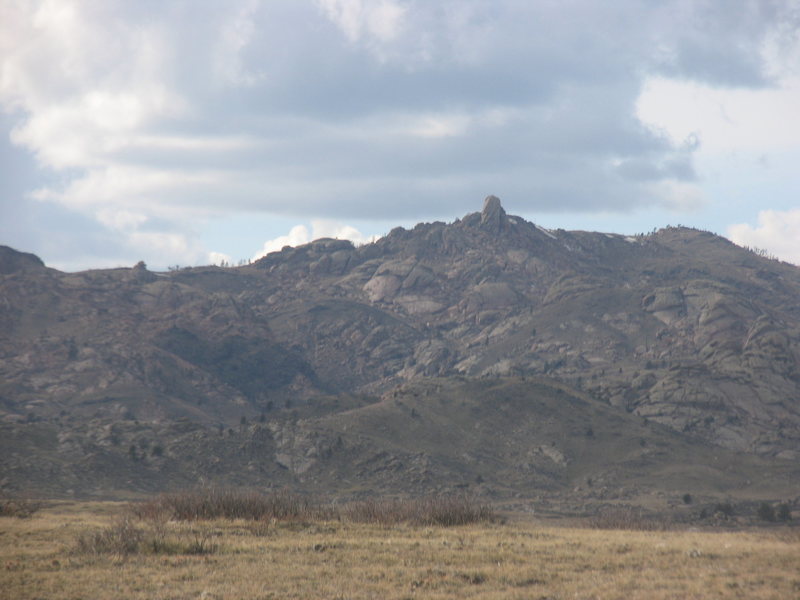 The southeast side of Squaw Rock from WY 34. 