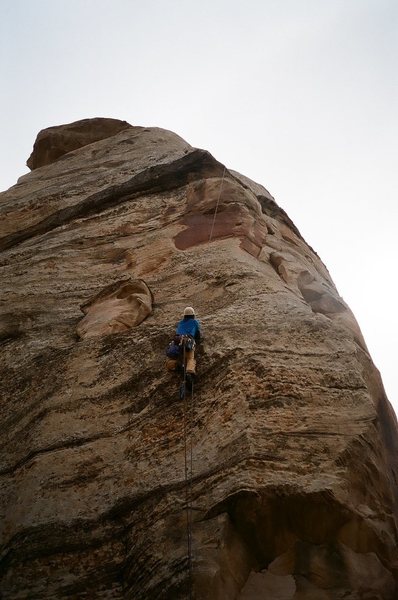 Roy jugging up fixed line to finish pitch II