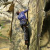 David climbing the perfect crack