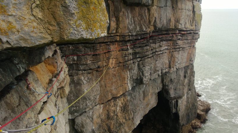 Looking back along the traverse