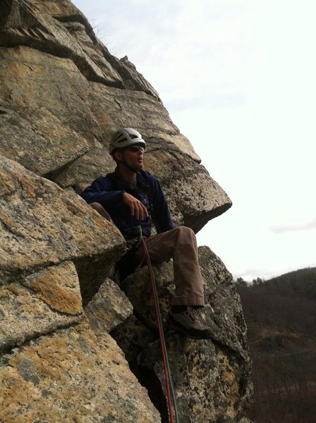 Tony chillin at the pitch 4 belay