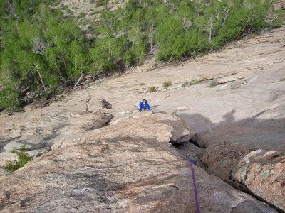Marty following 2nd pitch of HC on Davis Face. June 15, 2009.
