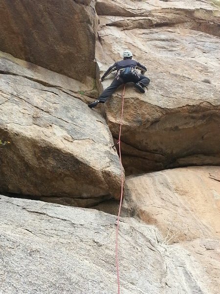 I thought this was the crux.  It was well bolted.  This was a really fun fun climb.  Tony Horness took this picture for me.