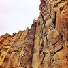 The coulee gem, "mix it up"... Fixed rope gives and idea of the steepness up top. So cool to manage the pump down low and score an overhanging jug haul to the chains!