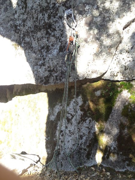 When you leave your ladders up at the fixed belay.