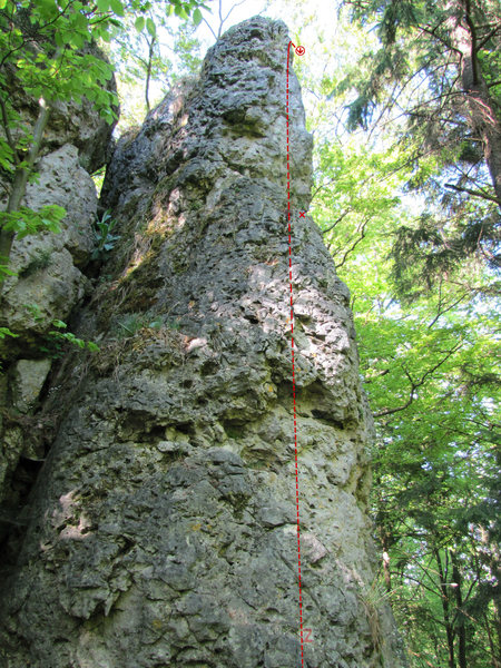 Zirbengeist. Another view of the top of the route to the anchor is found on Absinth.