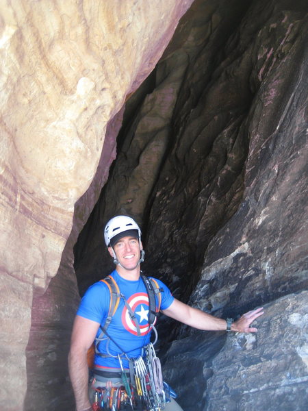 Dave at the base of the tunnel pitch.