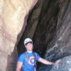 Dave at the base of the tunnel pitch.