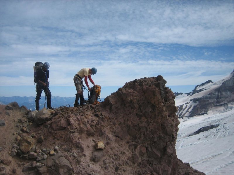 Right before stepping onto the Emmons Glacier, below Camp Schurman.