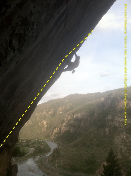 Myself dogging slowly up Fault Line. Skillfully bolted, with solid fixed draws from the second bolt to the anchors. Classing movement on STUNNING rock. This route is my current obsession. 