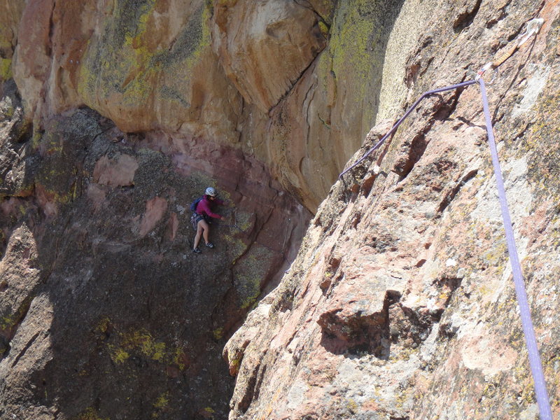 Leesa traversing P3 towards Gulag Archipaelago.