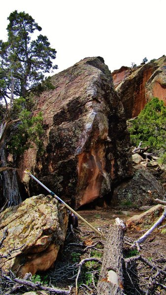 Flyco boulder's north arete.