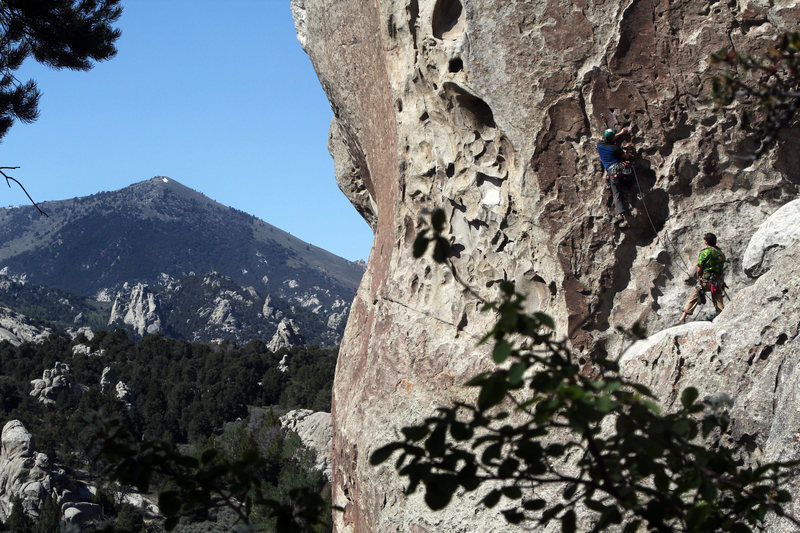 Starting up Tribal. Great climb in a great setting.