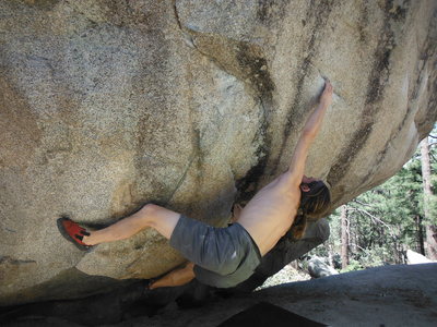 Nik Delli Paoli Pulling Through the first crux move on Eclipse.