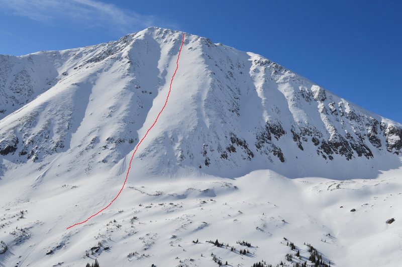 Tuning forks.. our line in red. Skied great from top to bottom!