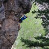 Finishing up the stunning prow of <em>I Don't Know What Its Called, I Just Know The Sound It Makes When It Takes A Man's Life (aka Beretta)</em>, 5.14b.<br>
<br>
Photo: Mike Anderson.