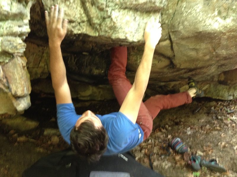 Tiny Roof Crack (v4-5), Shaky Knees Boulder