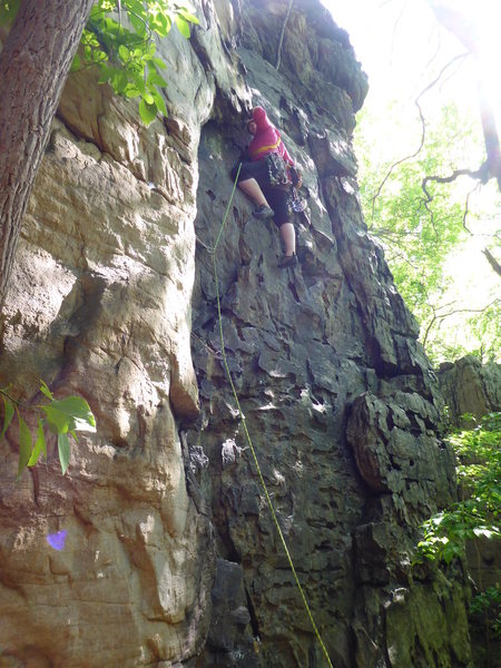 Katie leading Guide Route Left