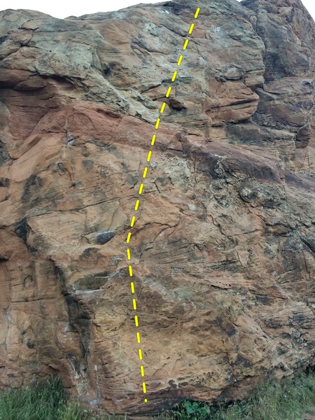 left side of the south face, down-climb right finish