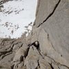 Chris Orozco following P2 of the East Face