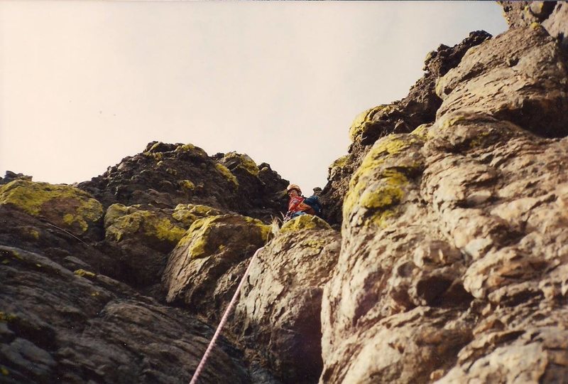 The final summit death pitch on the south face of Cabezon, New Mexico