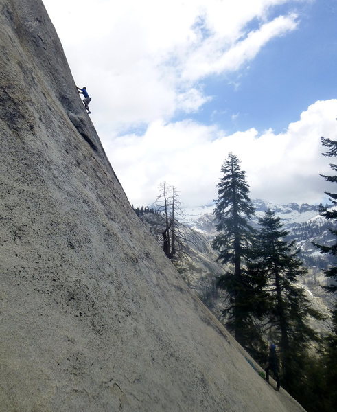 Tom on a proud lead of the first pitch (5.10+)