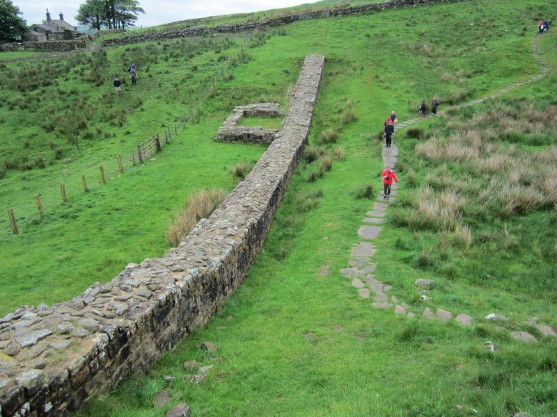 Part of the Roman Wall...121 AD Nothumberland. This area is near the local crags of  .The wall was  up to 16 feet high when first built. Over the years much of the stone from the wall has been used to build local houses and farms . It is now protected.