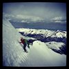 Taking a lap up Dead Dog Couloir with the planks.  February 2014