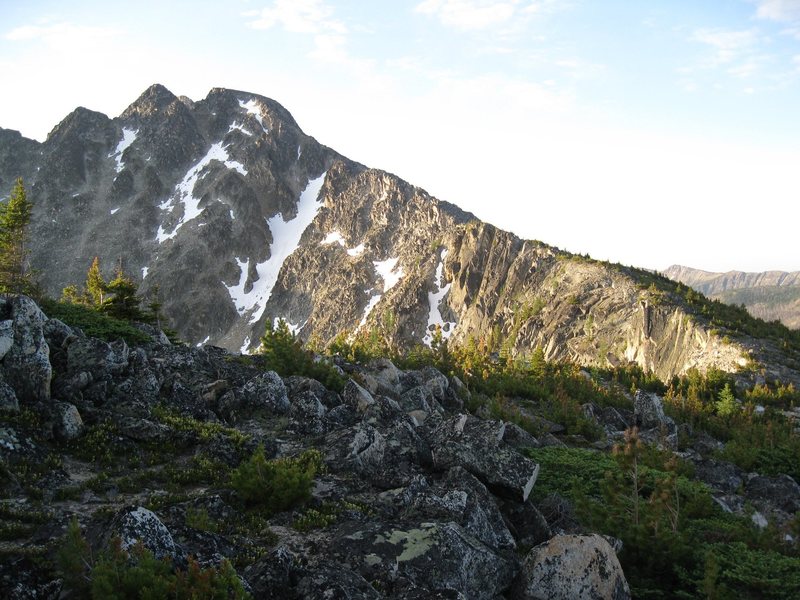 North Summit and Lower NW Ridge from near high camp