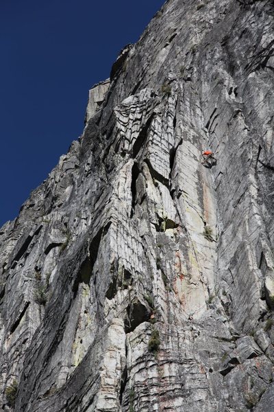 Unknown climbers on the money pitch of Hospital Corner